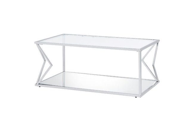 Virtue - Coffee Table - Clear Glass & Chrome Finish - Tony's Home Furnishings