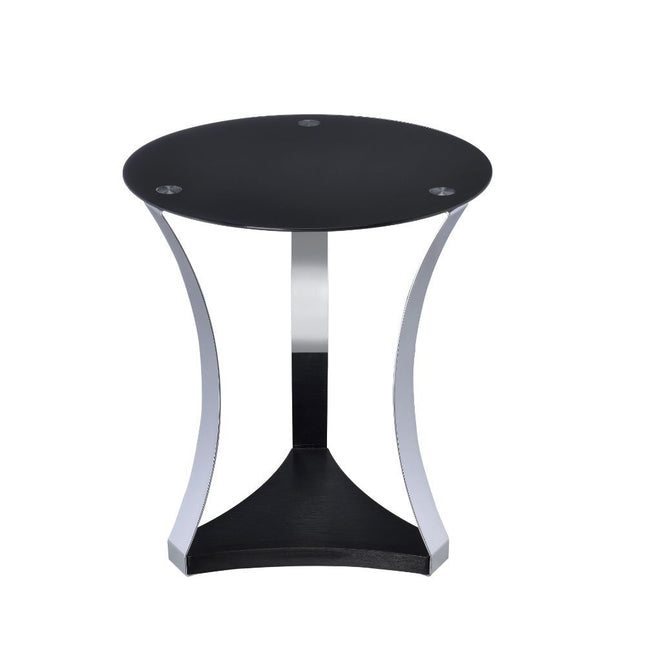 Geiger - End Table - Chrome & Black Glass - Tony's Home Furnishings