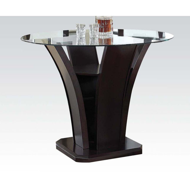 Malik - Counter Height Table - Espresso & Clear Glass - Tony's Home Furnishings