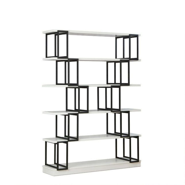 Verne - Bookshelf - White & Black - Tony's Home Furnishings