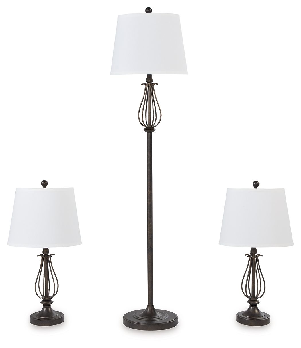 Brycestone - Bronze Finish - Metal Lamps (Set of 3) Tony's Home Furnishings Furniture. Beds. Dressers. Sofas.