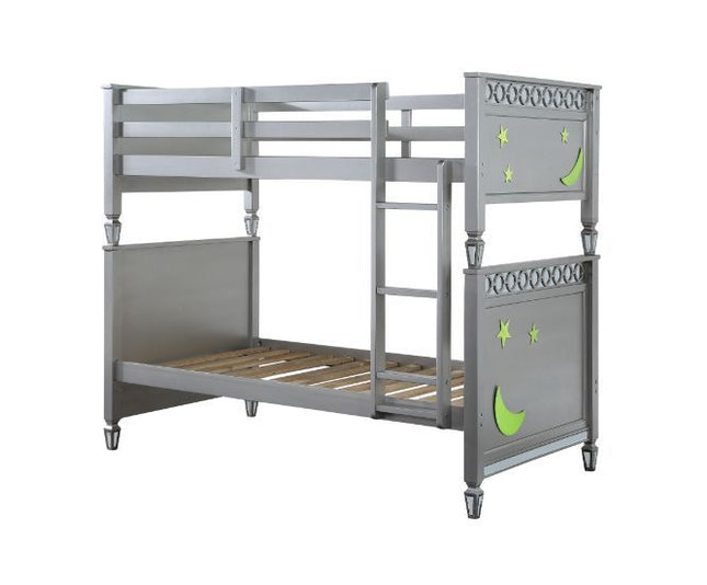 Valerie - Twin Over Twin Bunk Bed - Silver Finish - Tony's Home Furnishings