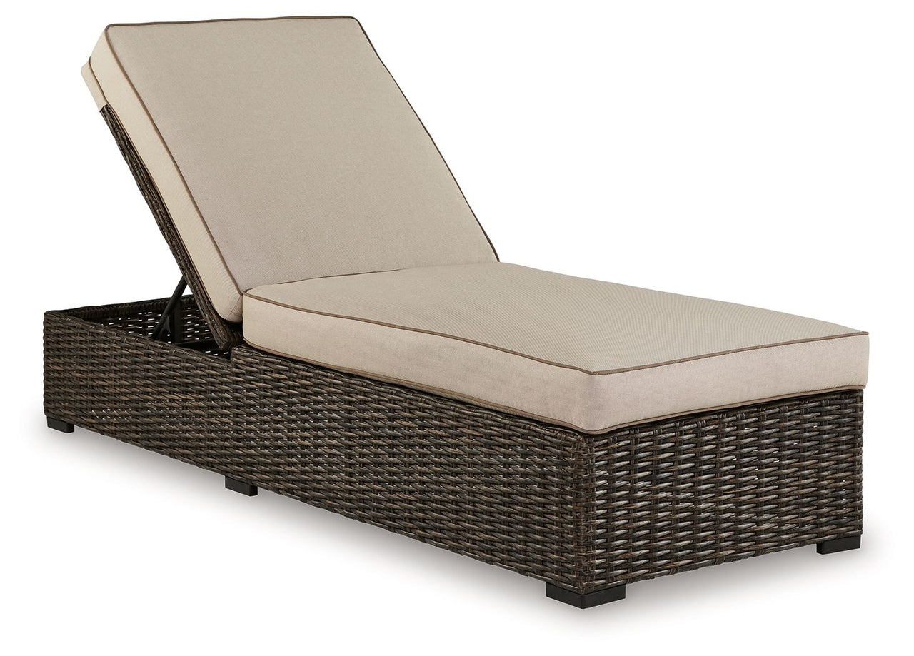 Coastline Bay - Brown - Chaise Lounge With Cushion Signature Design by Ashley® 