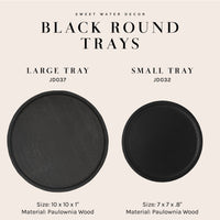 Thumbnail for Black Round Wood Tray Tony's Home Furnishings Furniture. Beds. Dressers. Sofas.