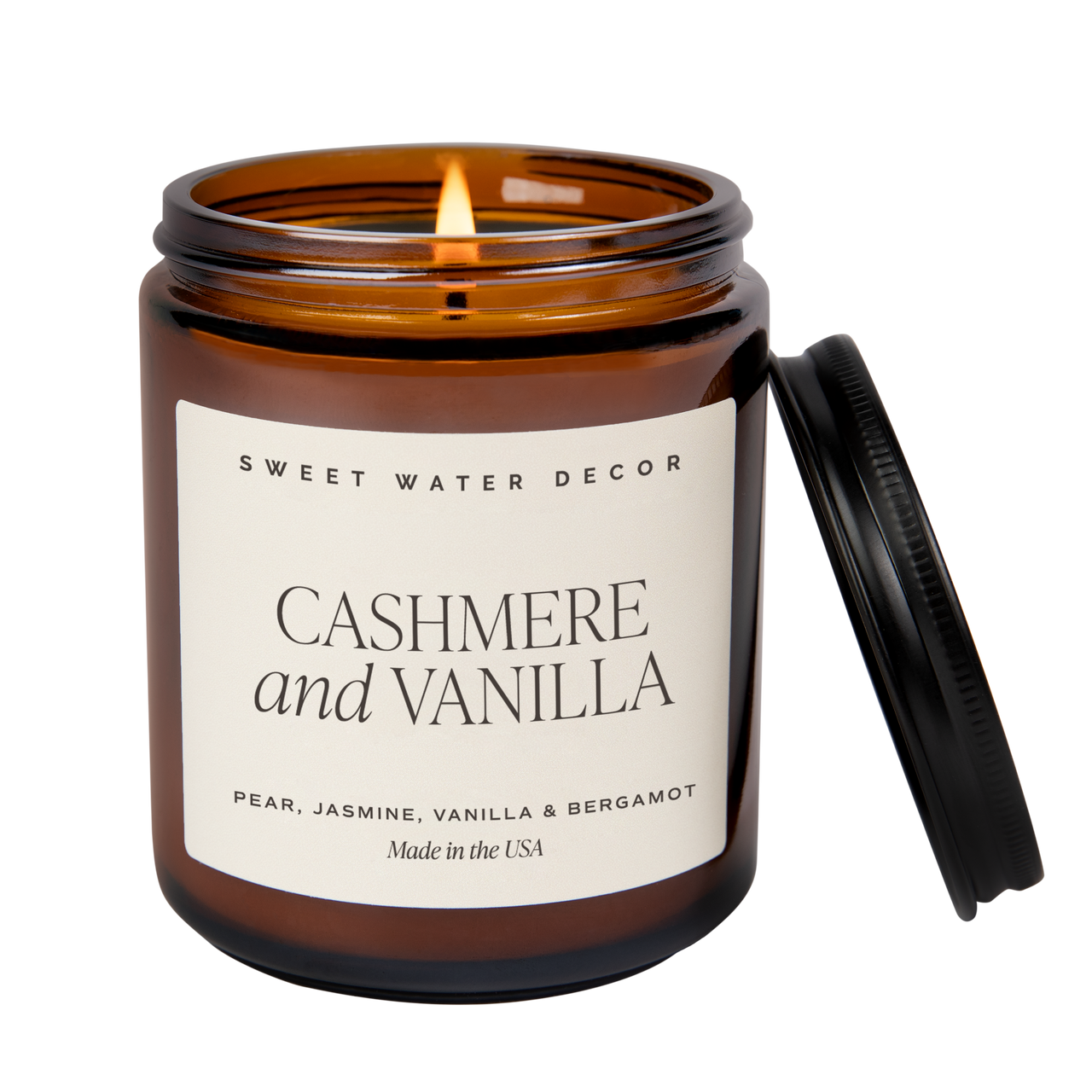 Cashmere and Vanilla Soy Candle - Amber Jar - 9 oz - Tony's Home Furnishings
