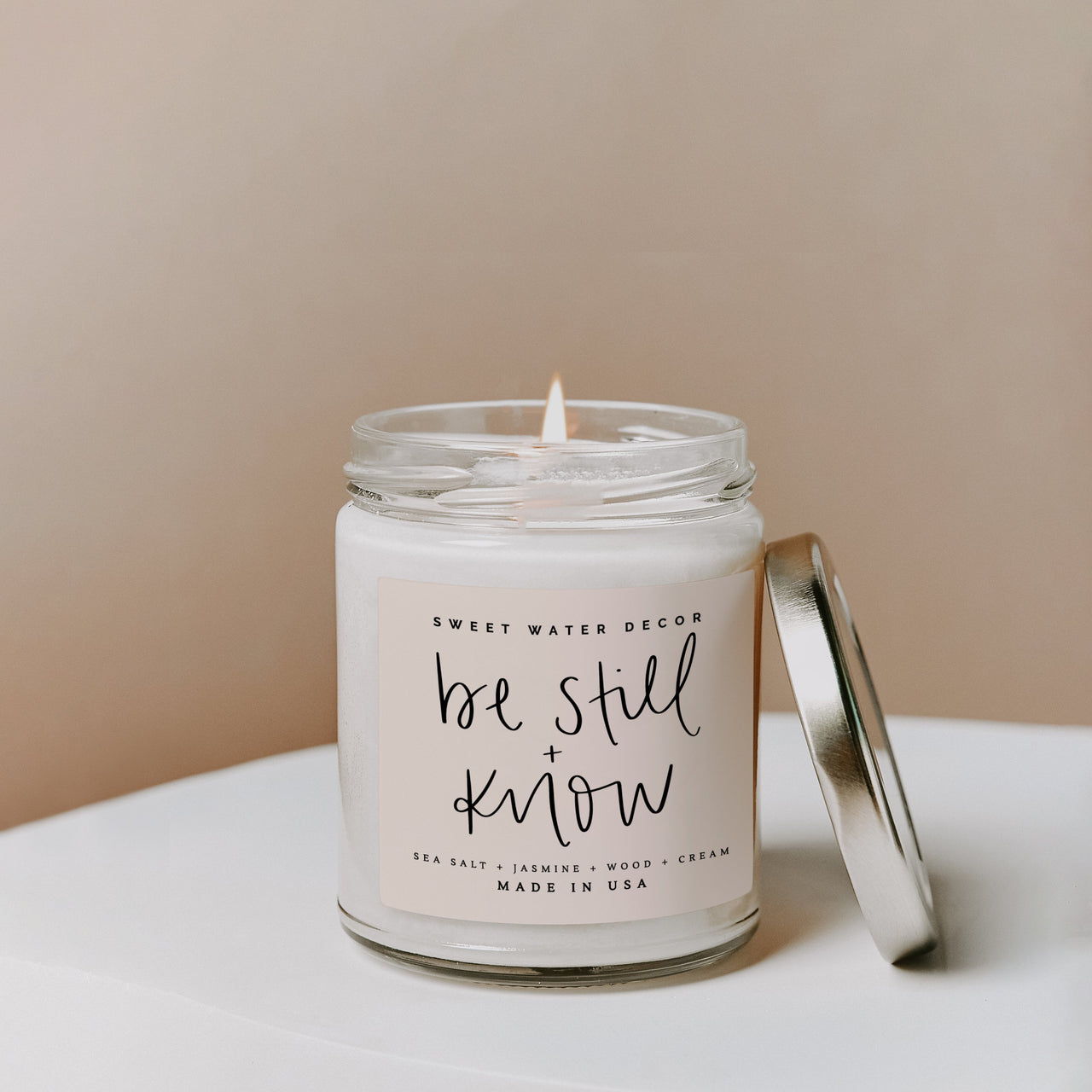 Be Still and Know Soy Candle - Clear Jar - 9 oz - Tony's Home Furnishings