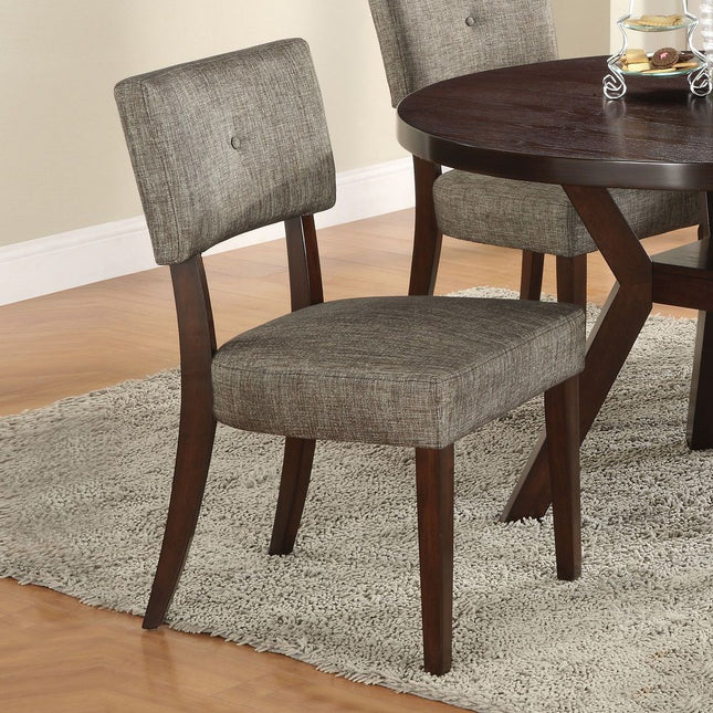 Drake - Side Chair (Set of 2) - Gray Fabric & Espresso - Tony's Home Furnishings