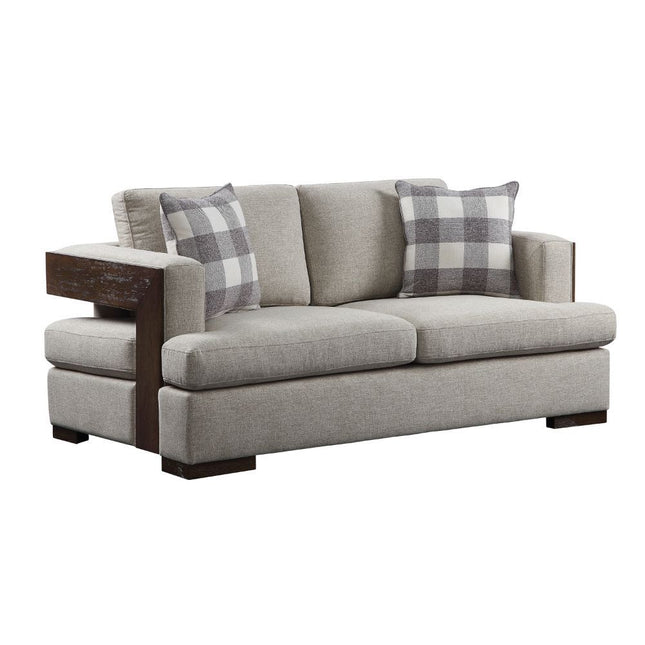 Niamey - Loveseat - Fabric & Walnut - Tony's Home Furnishings