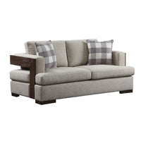 Niamey - Loveseat - Fabric & Walnut - Tony's Home Furnishings