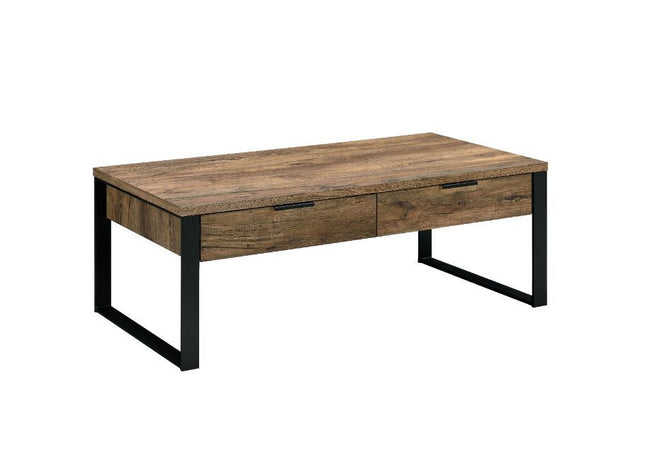 Aflo - Coffee Table - Weathered Oak & Black Finish - Tony's Home Furnishings