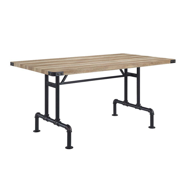 Edina - Dining Table - Oak & Sandy Black Finish - Tony's Home Furnishings