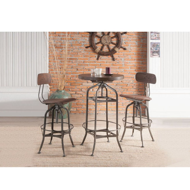 Kaeso - Bar Table - Walnut & Gunmetal - Tony's Home Furnishings