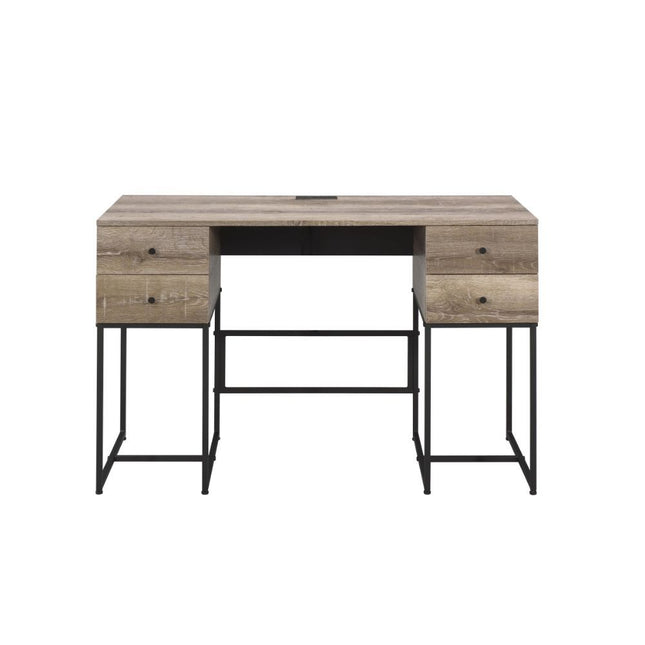 Desirre - Desk - Rustic Oak & Black - Tony's Home Furnishings