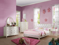 Thumbnail for Dorothy - Twin Bed - Pearl White PU & Ivory - Tony's Home Furnishings