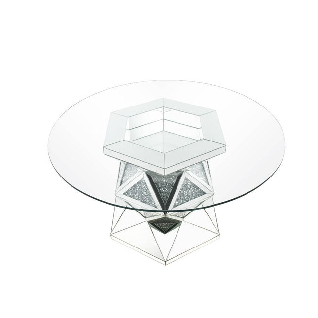 Noralie - Dining Table - Mirrored & Faux Diamonds - 30" - Tony's Home Furnishings