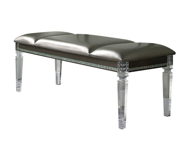 Sadie - Bench - PU & Clear Acrylic - Tony's Home Furnishings