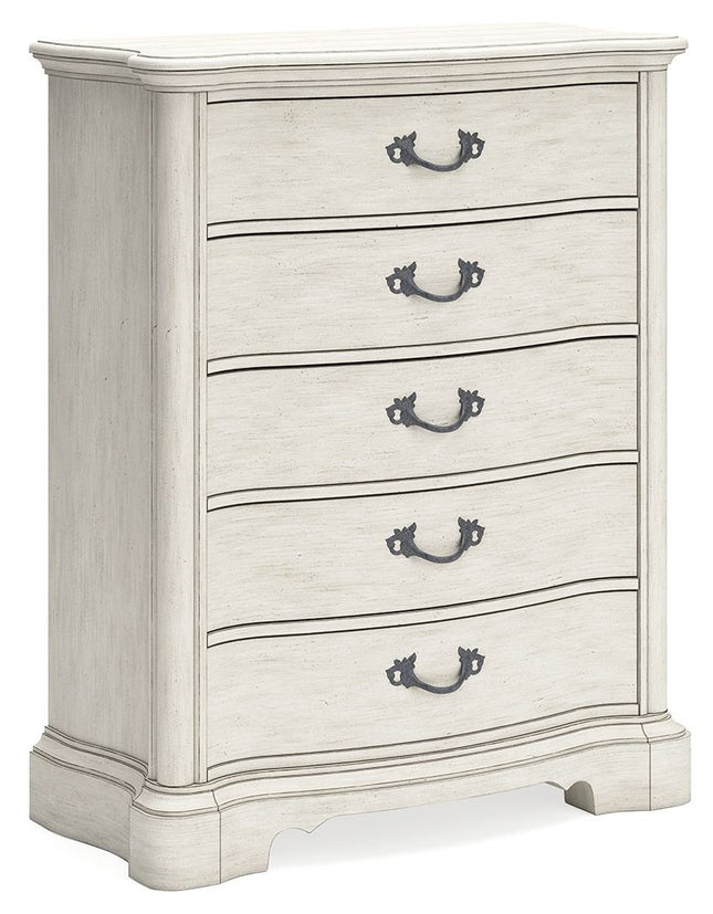 Arlendyne - Antique White - Five Drawer Chest Signature Design by Ashley® 