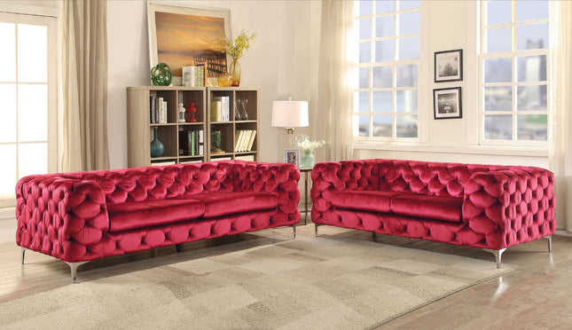 Adam - Sofa - Red Velvet - Tony's Home Furnishings