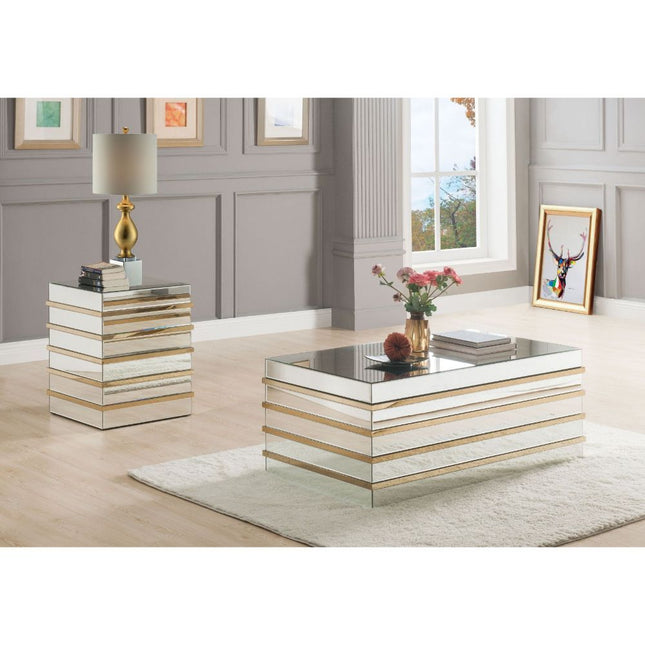 Osma - Coffee Table - Mirrored & Gold - Tony's Home Furnishings