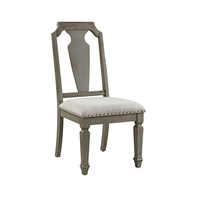 Zumala - Side Chair (Set of 2) - Beige Linen & Weathered Oak Finish - Tony's Home Furnishings