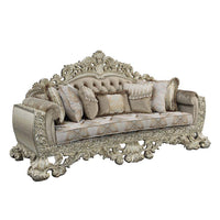 Sorina - Sofa - Velvet, Fabric & Antique Gold Finish - Tony's Home Furnishings