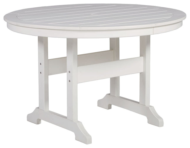 Crescent Luxe - White - Round Dining Table W/Umb Opt Signature Design by Ashley® Yakima WA