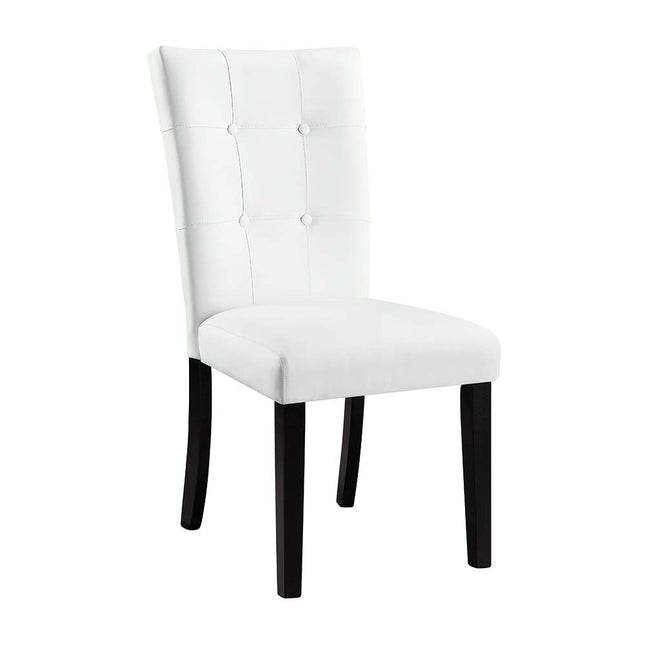 Hussein - Side Chair (Set of 2) - White PU & Black Finish - Tony's Home Furnishings