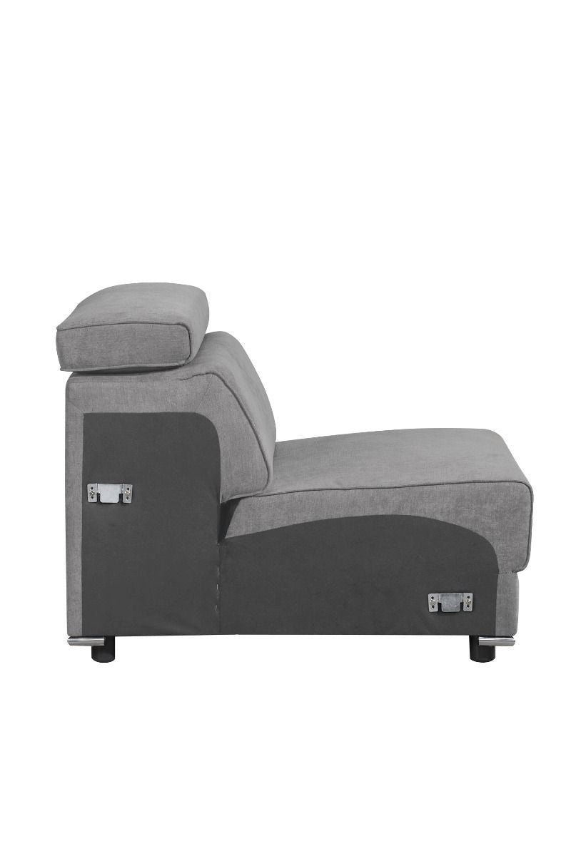 Alwin - Armless Chair - Dark Gray Fabric - Tony's Home Furnishings