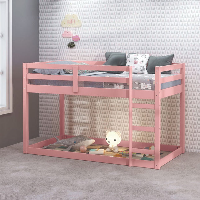 Gaston II - Twin Loft Bed - Pink Finish - Tony's Home Furnishings