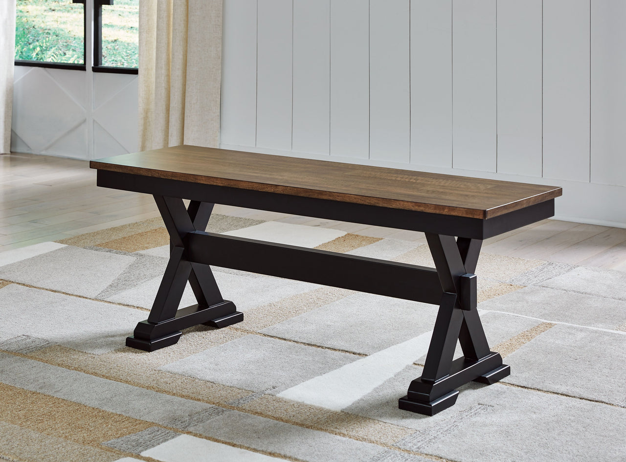 Wildenauer - Brown / Black - Large Dining Room Bench - Tony's Home Furnishings