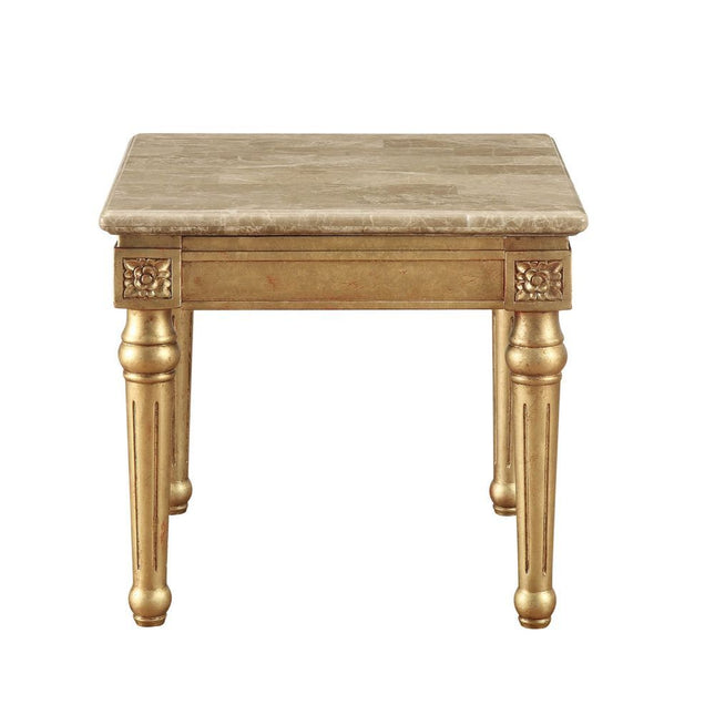 Daesha - End Table - Marble & Antique Gold - Tony's Home Furnishings