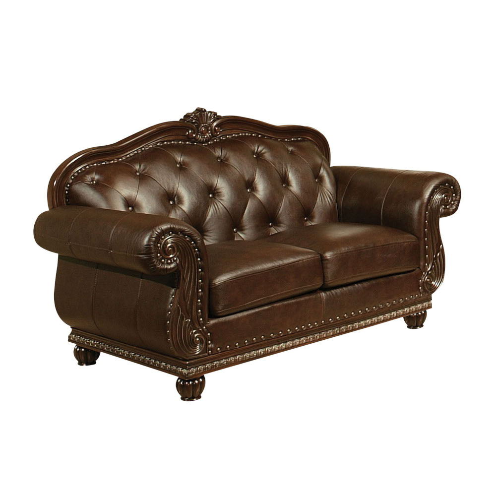 Anondale - Loveseat - Espresso Top Grain Leather Match - Tony's Home Furnishings