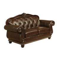 Anondale - Loveseat - Espresso Top Grain Leather Match - Tony's Home Furnishings