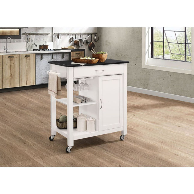 Ottawa - Kitchen Cart - Black & White - Tony's Home Furnishings