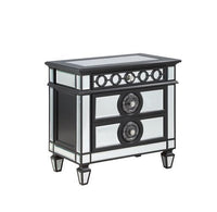 Varian II - Nightstand - Black Velvet & Black & Sliver Finish - Tony's Home Furnishings