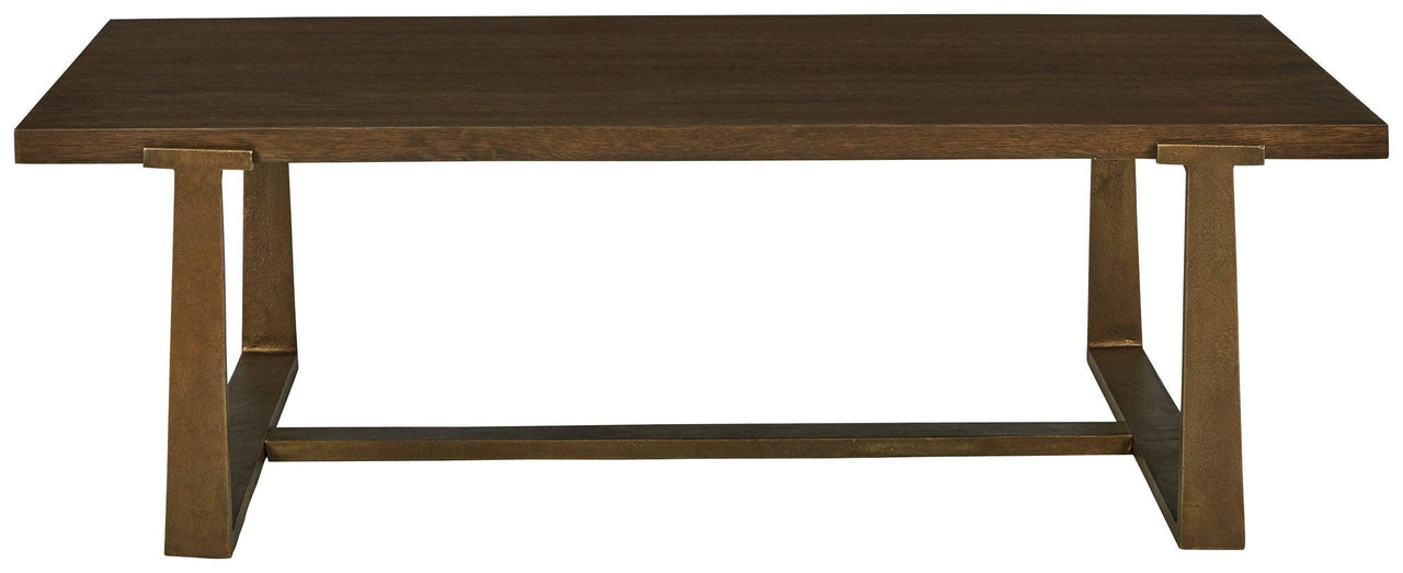 Balintmore - Brown / Gold Finish - Rectangular Cocktail Table Tony's Home Furnishings Furniture. Beds. Dressers. Sofas.