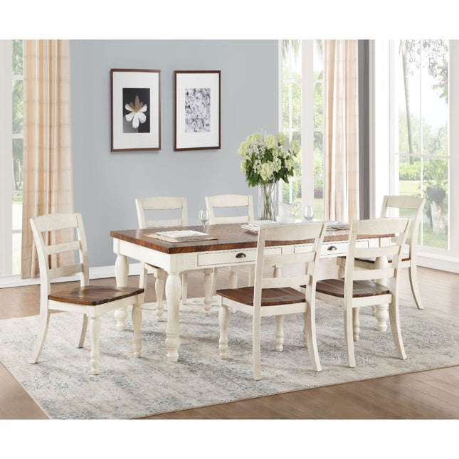 Britta - Dining Table - Walnut & White Washed - Tony's Home Furnishings