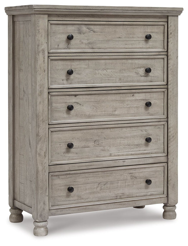 Harrastone - Gray - Five Drawer Chest - Tony's Home Furnishings