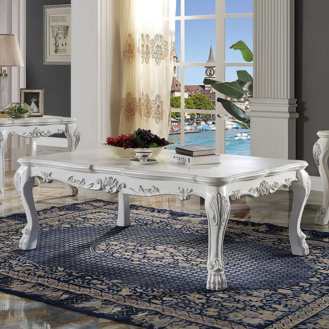 Dresden Coffee Table - Bone White Finish - Tony's Home Furnishings