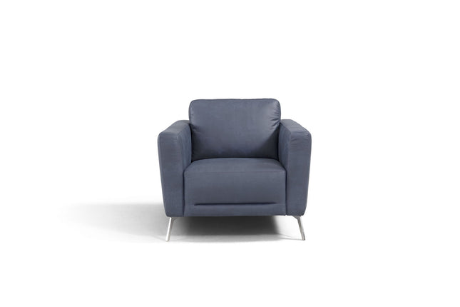 Astonic - Chair - Blue Leather - Tony's Home Furnishings