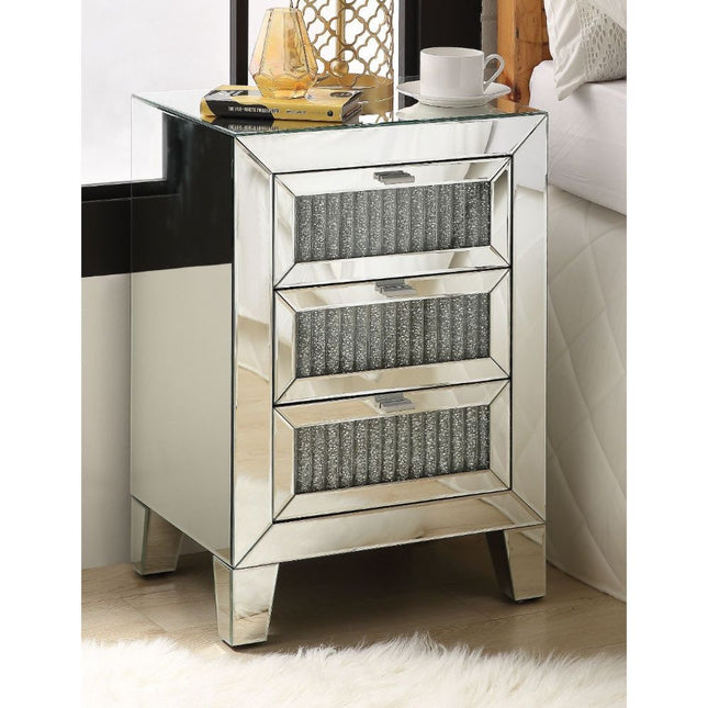 Caesia - Accent Table - Mirrored & Faux Diamonds - Tony's Home Furnishings