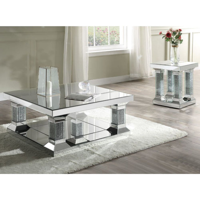 Caesia - Coffee Table - Mirrored & Faux Diamonds - Tony's Home Furnishings