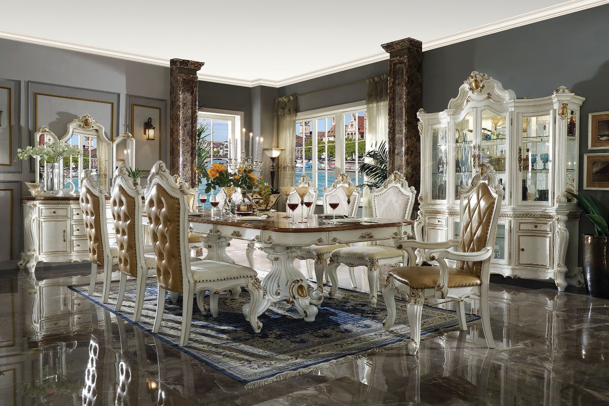 Picardy - Dining Table - Antique Pearl & Cherry Oak - 31" - Tony's Home Furnishings