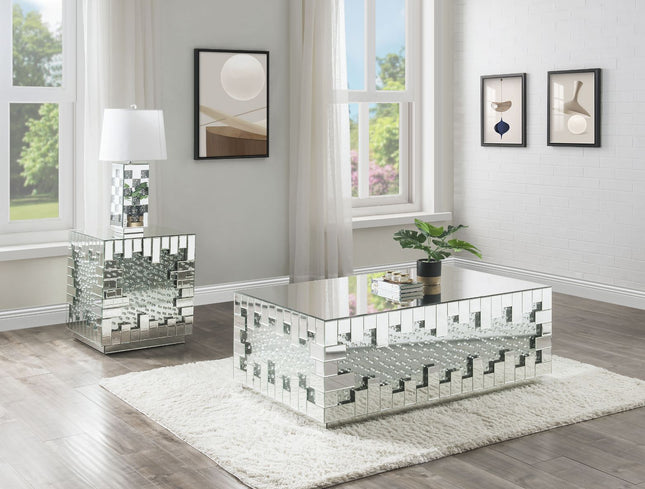 Nysa - End Table - Mirrored & Faux Crystals - Tony's Home Furnishings