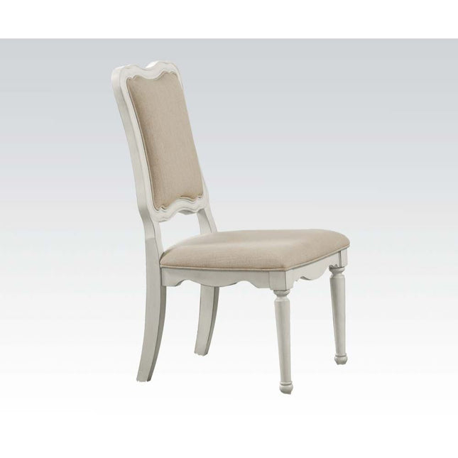 Morre - Chair - Beige Linen & Antique White - Tony's Home Furnishings