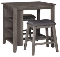 Thumbnail for Caitbrook - Gray - Rect Drm Counter Tbl Set(Set of 3) Tony's Home Furnishings Furniture. Beds. Dressers. Sofas.
