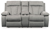 Thumbnail for Mitchiner - Fog - Dbl Rec Loveseat W/Console - Tony's Home Furnishings