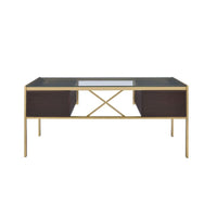 Thumbnail for Yumia - Desk - Gold & Clear Glass - Tony's Home Furnishings