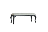 Thumbnail for House - Delphine - Bench - Two Tone Ivory Fabric & Charcoal Finish - Tony's Home Furnishings
