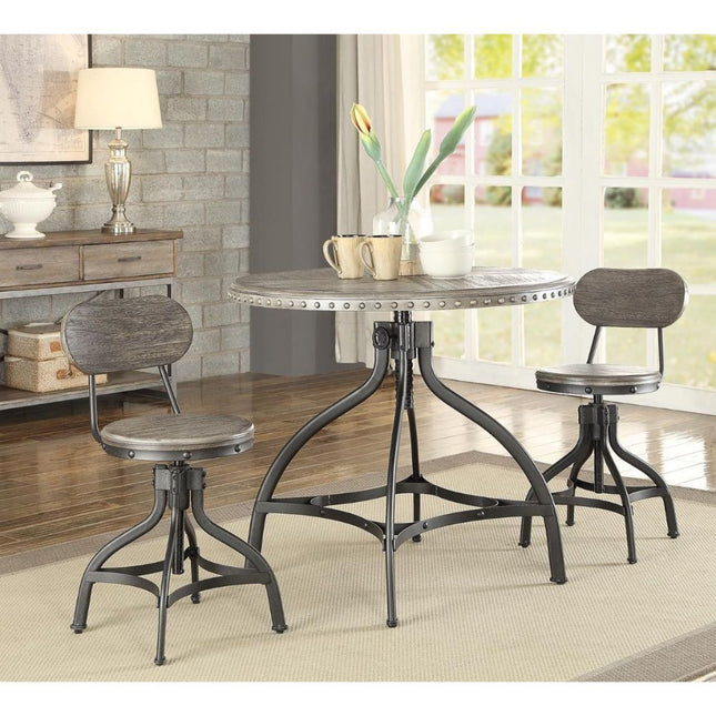 Fatima - Counter Height Set - Gray Oak & Metal - 36" - Tony's Home Furnishings